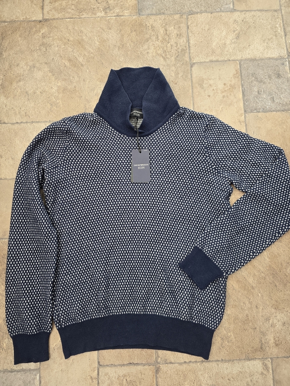 Emporio Armani "Icon" collection high-neck pullover sweater